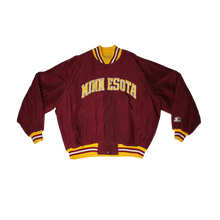 Load image into Gallery viewer, Vintage Starter button-down “Minnesota” Bomber Jacket (XL)
