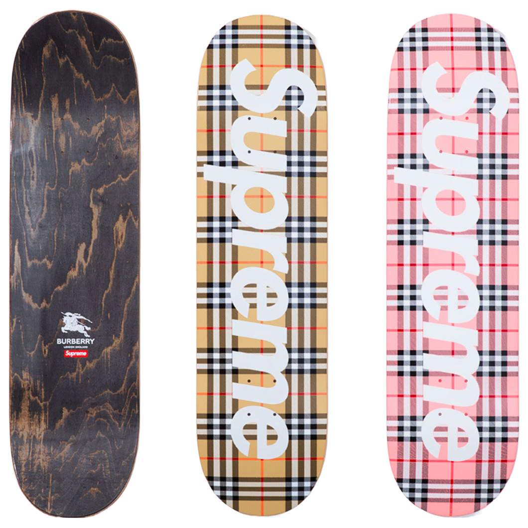 Supreme x Burberry Skateboard Deck Set Multi