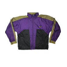 Load image into Gallery viewer, Vintage Nike hooded Nylon Jacket black/purple/green
