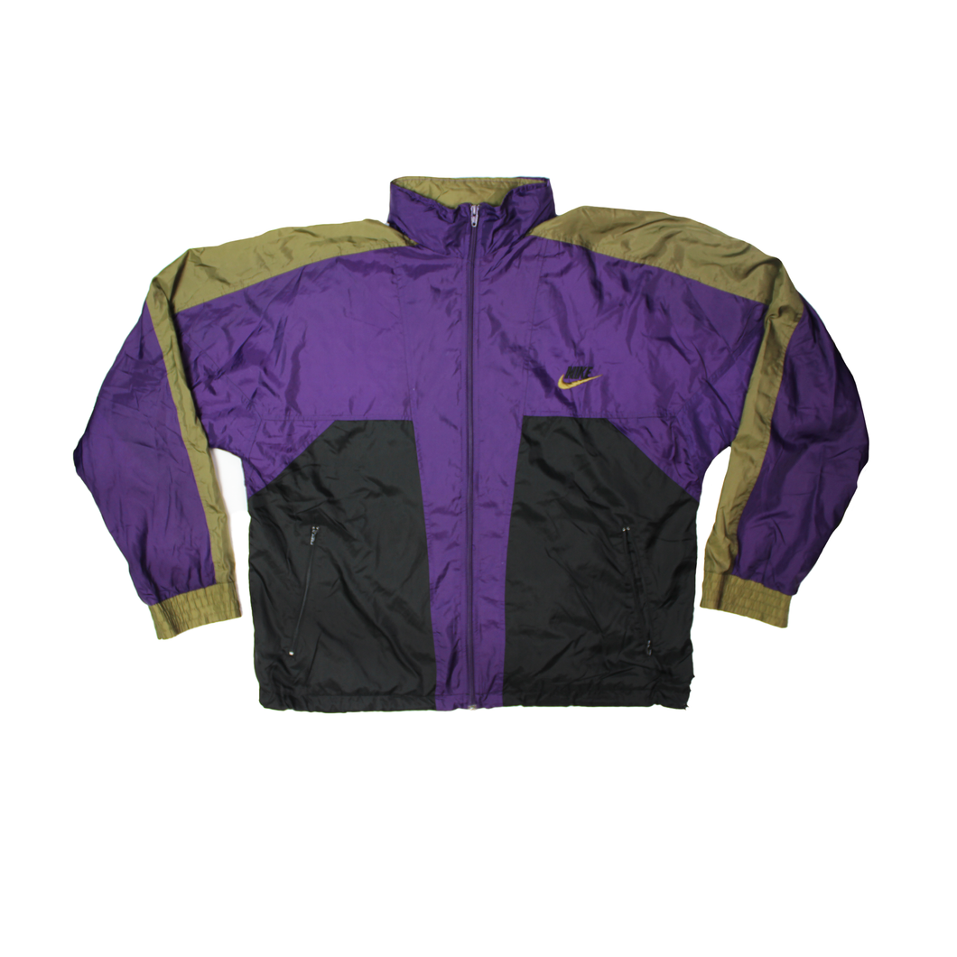 Vintage Nike hooded Nylon Jacket black/purple/green