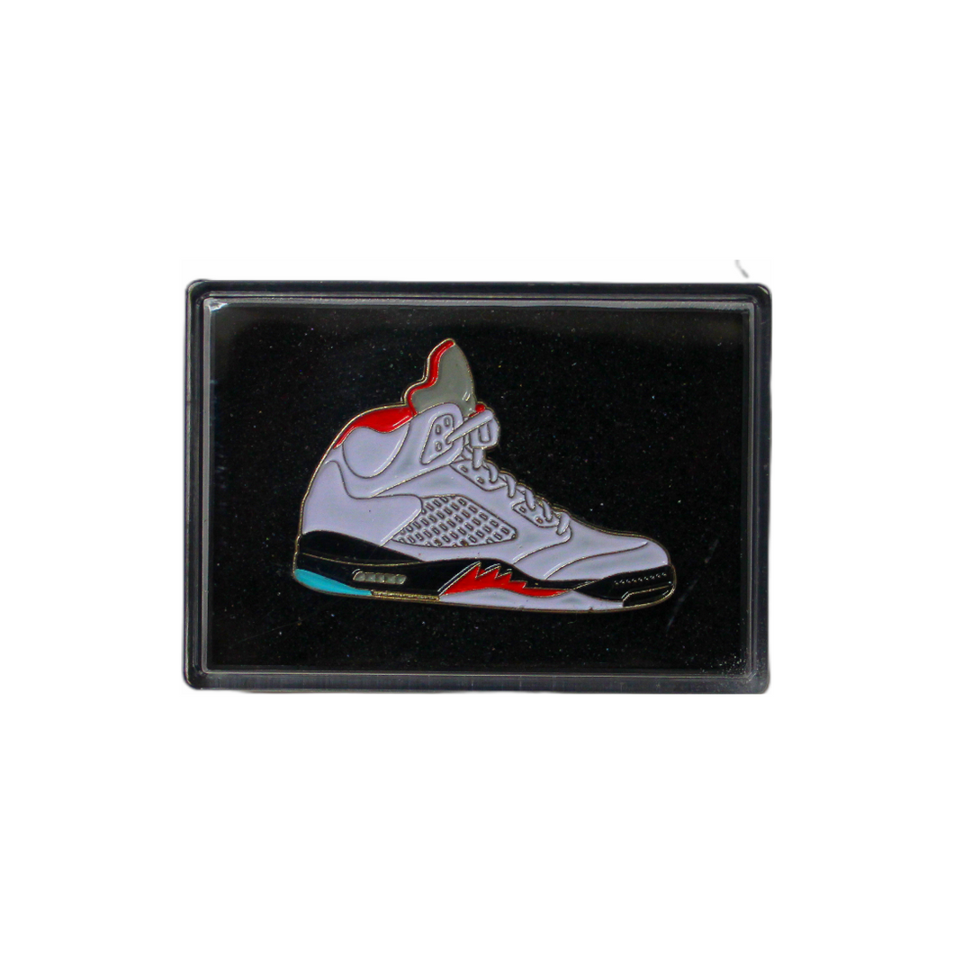 Jordan 5 Retro - Fire Red Silver Tongue - Sneaker Pin