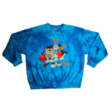 Load image into Gallery viewer, Space Jam Looney Tunes Blue Tie Dye Crewneck Sweater
