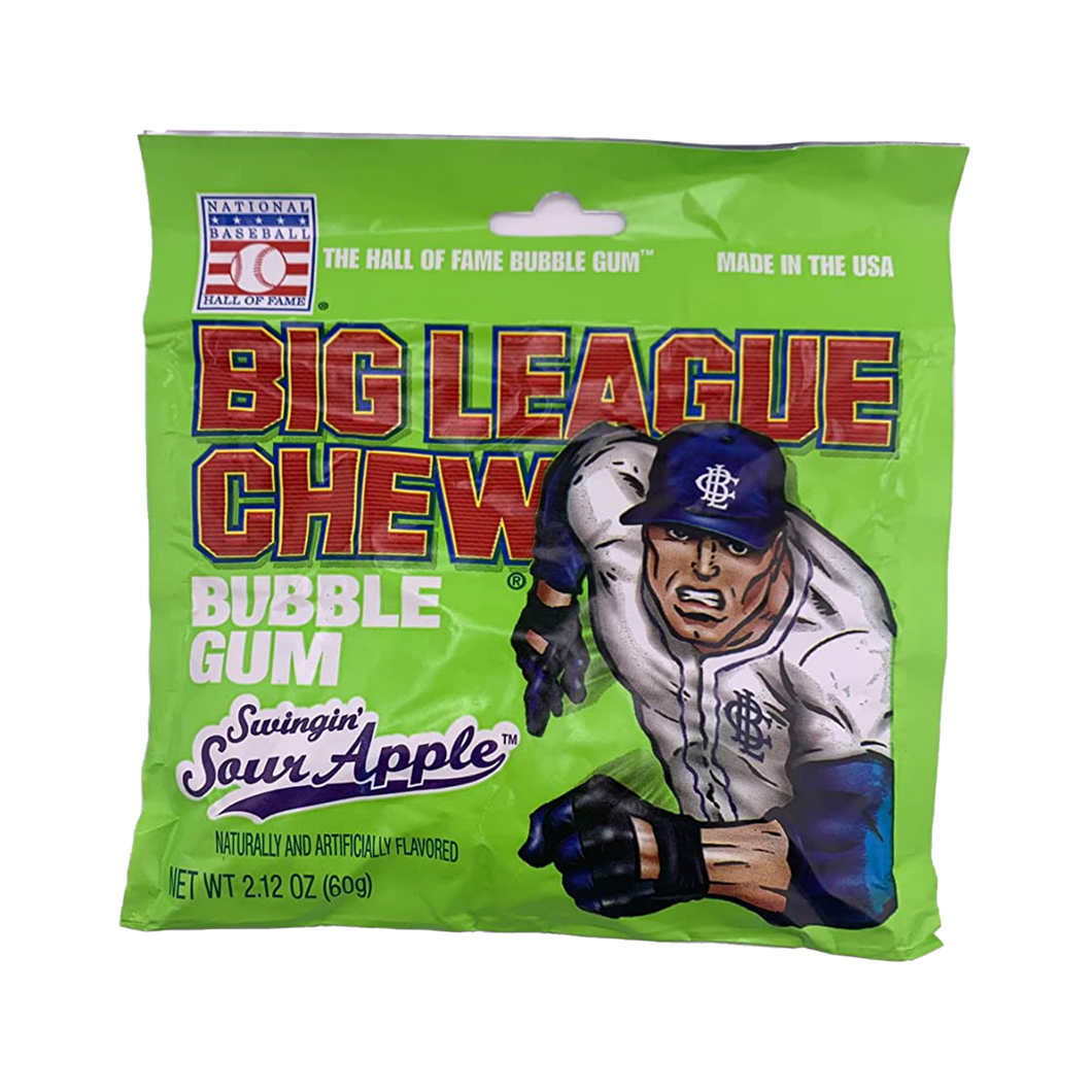 Big Leauge Chew Sour Apple Bubble Gum (60g)