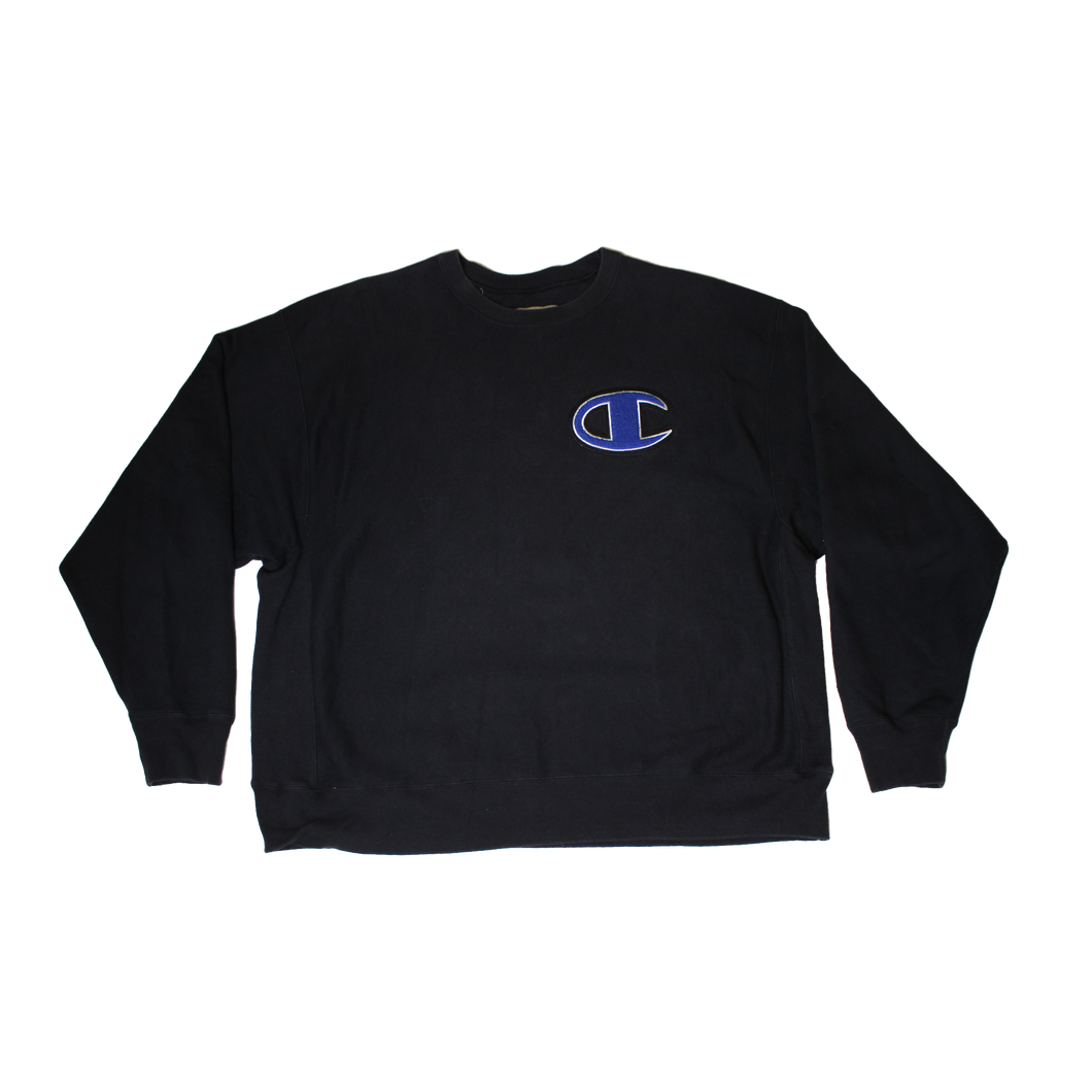 Champions Blue Logo Reverse Weave Sweater