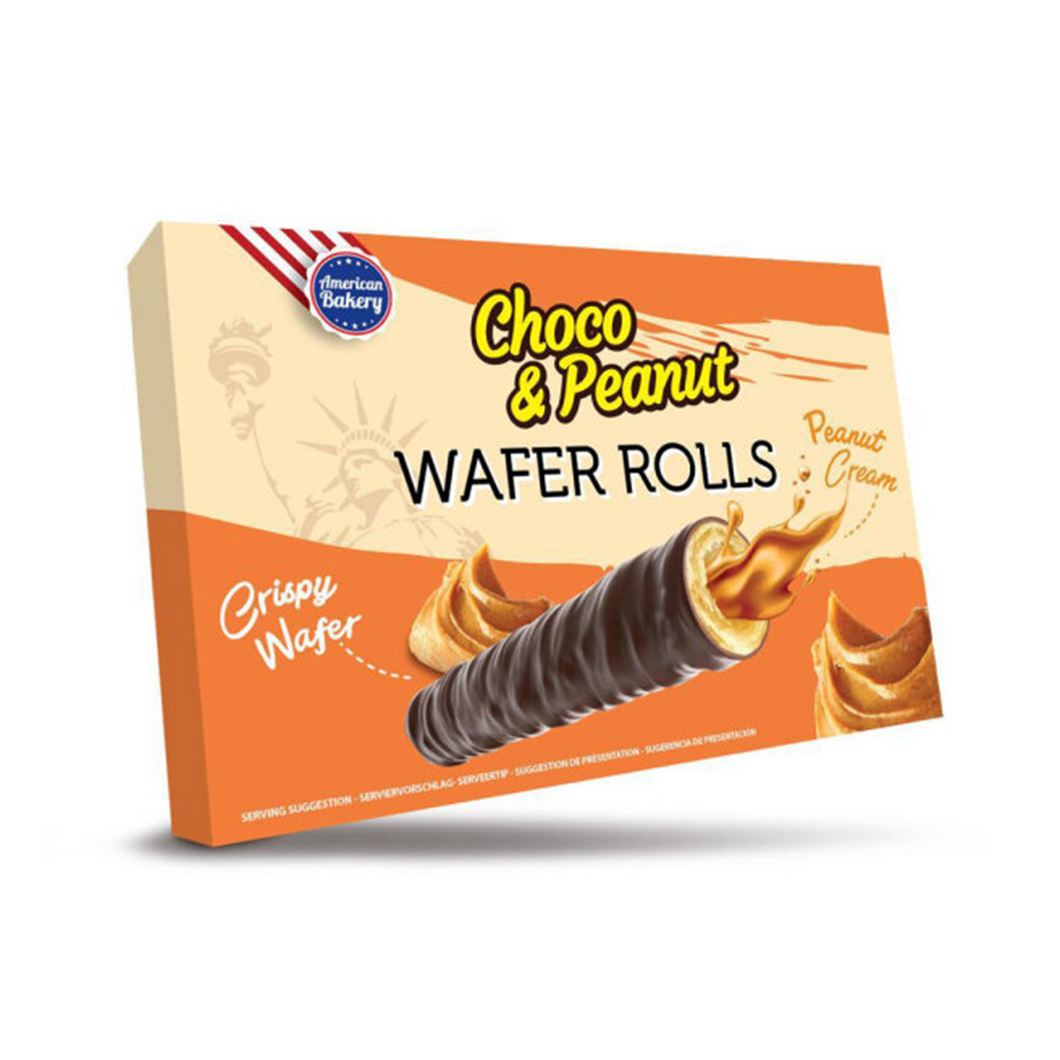 American Bakery - Choco & Peanut Wafer Rolls (120g)