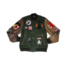 Load image into Gallery viewer, “REASON” Leather Patches Varsity Jacket
