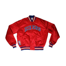 Load image into Gallery viewer, Vintage Starter button-down “Philadelphia 76ers” Bomber Jacket
